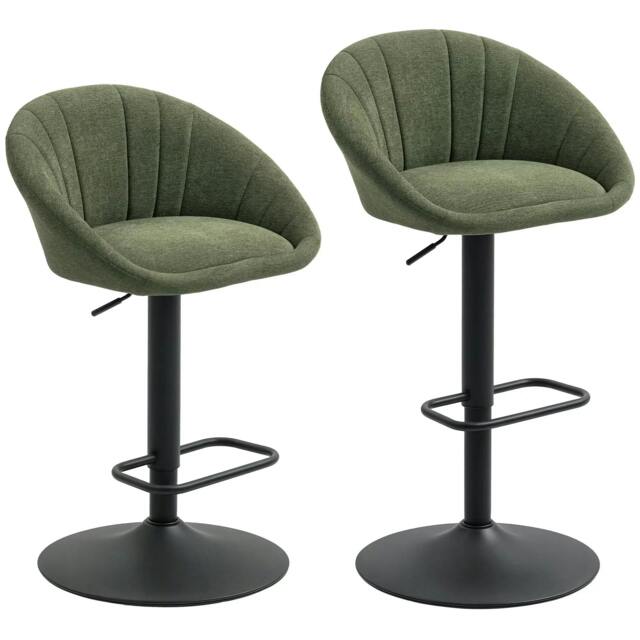 Rackhams Set of Two Relaxed Tub Bar Stools - Dark Green