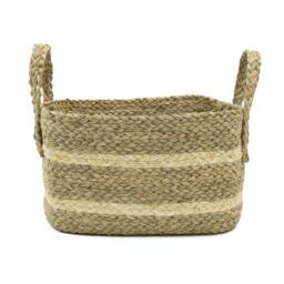 Rackhams Palma Natural Large Rectangular Woven Storage Basket for Home Storage, Brown