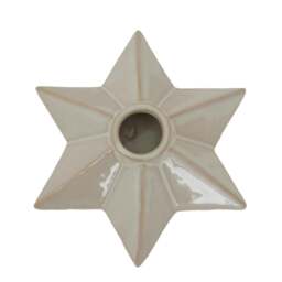 Rackhams Ceramic Star Christmas Candle Holder - White - 4cm x 12cm x 14cm - White - 100% Mixed - thumbnail 3