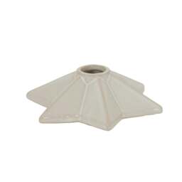 Rackhams Ceramic Star Christmas Candle Holder - White - 4cm x 12cm x 14cm - White - 100% Mixed - thumbnail 2