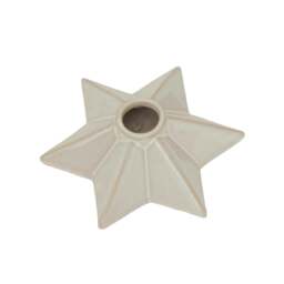Rackhams Ceramic Star Christmas Candle Holder - White - 4cm x 12cm x 14cm - White - 100% Mixed