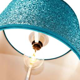 Rackhams Modern and Designer Bright Teal Glitter Fabric Pendant/Lamp Shade 25cm Wide - thumbnail 3