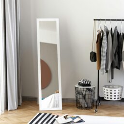 Rackhams Full Length Mirror, Floor Standing or Wall-Mounted Long Mirror, Black - White - thumbnail 1