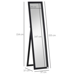 Rackhams Full Length Mirror, Floor Standing or Wall-Mounted Long Mirror, Black - White - thumbnail 6