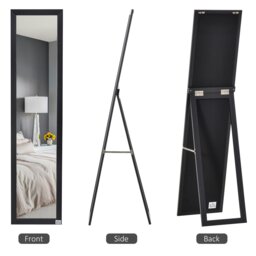 Rackhams Full Length Mirror, Floor Standing or Wall-Mounted Long Mirror, Black - White - thumbnail 4