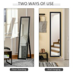 Rackhams Full Length Mirror, Floor Standing or Wall-Mounted Long Mirror, Black - White - thumbnail 5