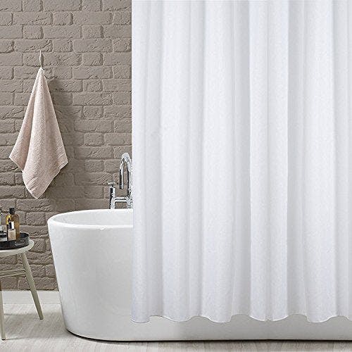 Rackhams Plain White polyster Fabric Shower Curtain - 200 x 300