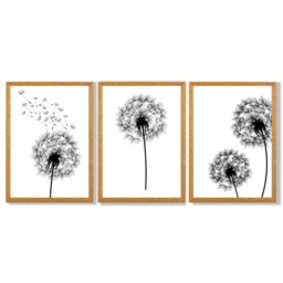 Rackhams DANDELIONS Set of 3 Framed Sketch Wall Art Prints - 30x42cm (A3) - Black - thumbnail 6