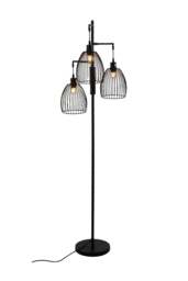 Rackhams Black Modern Industrial Style 3-head Floor Lamp with Irregular Shade - Black - One Size - thumbnail 5
