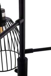 Rackhams Black Modern Industrial Style 3-head Floor Lamp with Irregular Shade - Black - One Size - thumbnail 6