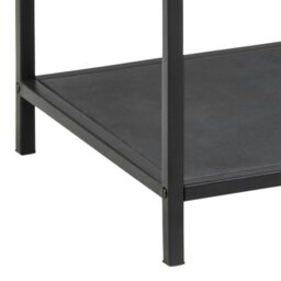 Rackhams Seaford Narrow Black Metal Bookcase with 3 Glass Shelves - 1 - Black - Wood - thumbnail 6