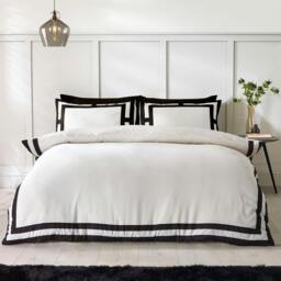 Rackhams So Soft Mono Panel Duvet Cover Set - Cream - Double - thumbnail 1