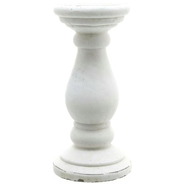 Rackhams Ceramic Matte Candle Holder - White - White - 38cm x 18cm x 18cm - 100% Mixed