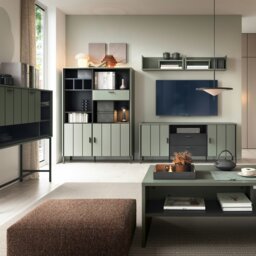 Rackhams Arundel TV Cabinet 2 Door 2 Drawer 158cm Wide in Green/Grey - 1 - thumbnail 3