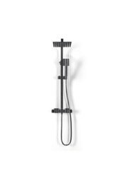 Rackhams 8 inch Rainfall Shower Head Brass Bathroom Shower Head Set - Black - thumbnail 4