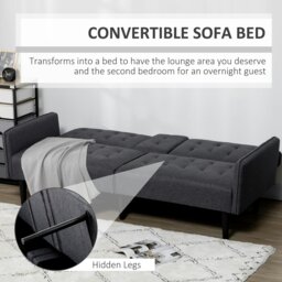Rackhams Upholstered Sofa bed 3 Seater Home Theater with Storage - Grey - Polyester, Sponge, PP - 2 Seater - thumbnail 5