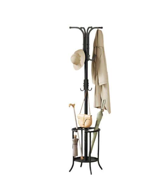 Rackhams Elegant Freestanding Coat Stand with Umbrella Storage – Black - image 1