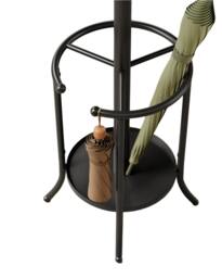 Rackhams Elegant Freestanding Coat Stand with Umbrella Storage – Black - thumbnail 5