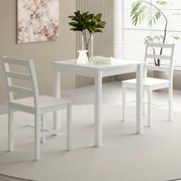 Rackhams Wooden Dining Table Set 2 or 4 Chairs Various Colours Kitchen Dining Furniture - Table + 4 Chairs - Grey - thumbnail 3