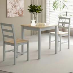 Rackhams Wooden Dining Table Set 2 or 4 Chairs Various Colours Kitchen Dining Furniture - Table + 4 Chairs - Grey - thumbnail 5