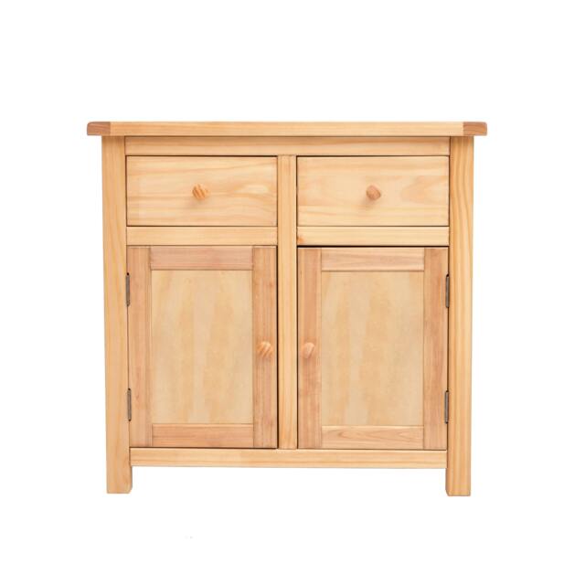 Rackhams Lugo Waxed 2 Drawer 2 Door Sideboard Wood Knob - Light Brown - image 1