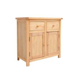 Rackhams Lugo Waxed 2 Drawer 2 Door Sideboard Wood Knob - Light Brown - thumbnail 4