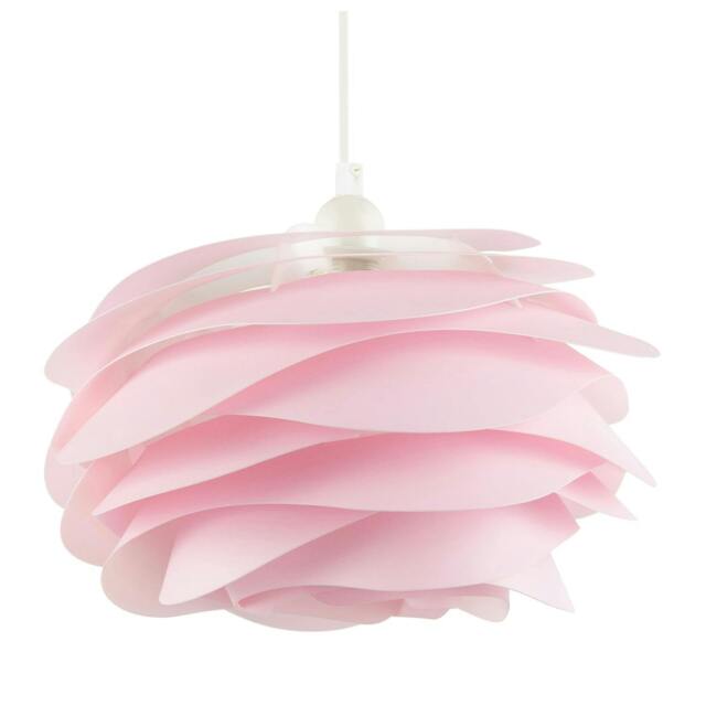 Rackhams Modern Pink Wavy Rippled Pendant Ceiling Light Shade for Bedroom etc - image 1