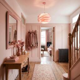 Rackhams Modern Pink Wavy Rippled Pendant Ceiling Light Shade for Bedroom etc - thumbnail 6