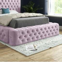Rackhams Grand Milan Pleated Upholstery Bed Frame - Pink - Pink - Small single - thumbnail 3