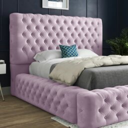 Rackhams Grand Milan Pleated Upholstery Bed Frame - Pink - Pink - Small single - thumbnail 2