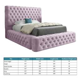 Rackhams Grand Milan Pleated Upholstery Bed Frame - Pink - Pink - Small single - thumbnail 4