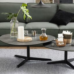 Rackhams Barnsley Black Ceramic Coffee Table 100x95x41 cm - 1 - Black - Black - thumbnail 4