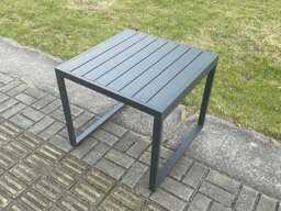 Rackhams Aluminium 7 Pieces Garden Furniture Sofa Set with Cushions 8 Seater with Square Coffee Table 2 Small Footstools 2 Side Tables Dark Grey - thumbnail 4