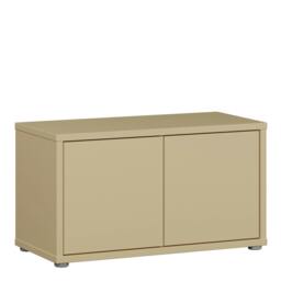 Rackhams Alice Springs Bench with 2 Doors Push-to-Open in Butter Yellow - W 74.5 X  H 41.5 X  D 34.9cm - 1 - Manufactured Wood - thumbnail 2