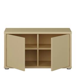 Rackhams Alice Springs Bench with 2 Doors Push-to-Open in Butter Yellow - W 74.5 X  H 41.5 X  D 34.9cm - 1 - Manufactured Wood - thumbnail 6