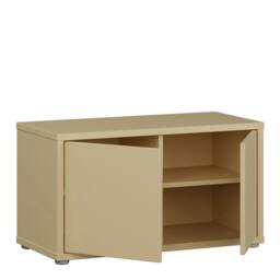 Rackhams Alice Springs Bench with 2 Doors Push-to-Open in Butter Yellow - W 74.5 X  H 41.5 X  D 34.9cm - 1 - Manufactured Wood - thumbnail 5