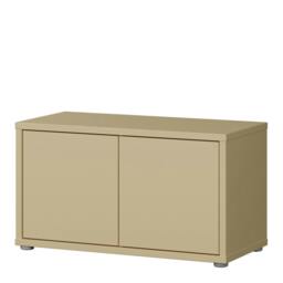 Rackhams Alice Springs Bench with 2 Doors Push-to-Open in Butter Yellow - W 74.5 X  H 41.5 X  D 34.9cm - 1 - Manufactured Wood - thumbnail 4