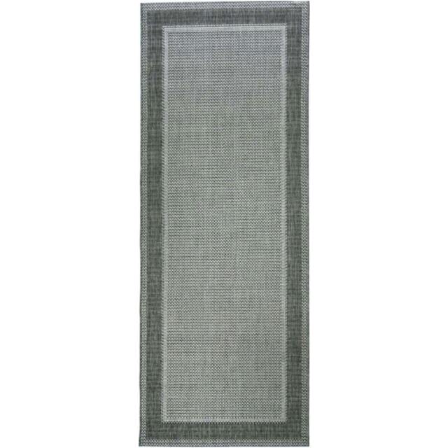 Rackhams Denver Grey Bordered Indoor & Outdoor Rug - 80X200 cm - image 1
