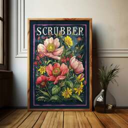 Rackhams Scrubber Art Print - Framing Options Available - Black - A0 - Framed Print - thumbnail 1