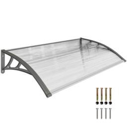 Rackhams Door Canopy Outdoor Awning Rain Shelter for Window Porch, Grey - thumbnail 2