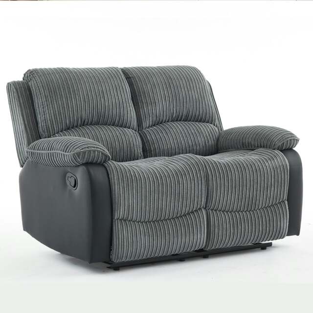 Rackhams Manual Reclining Sofa Set, Corduroy Fabric Recliner Sectional Sofa Suite-Adjustable Backrest and Footrest, Jumbo Cord Fabric Recliner - 2 Seater - image 1