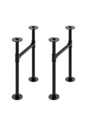 Rackhams 40cm/15.75 inch 2Pcs Black H-shaped Metal Table Legs Furniture Replacement Legs for Coffee Table - Black