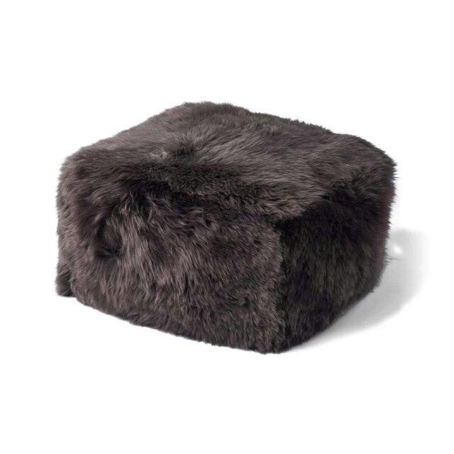Rackhams Long Wool Sheepskin Pouf - Walnut - image 1