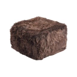 Rackhams Long Wool Sheepskin Pouf - Walnut - thumbnail 6