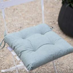 Rackhams Linen Seat Pad Cushion - Navy - Linen - h7.5 x w35 x d35cm - thumbnail 4