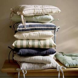 Rackhams Linen Seat Pad Cushion - Navy - Linen - h7.5 x w35 x d35cm - thumbnail 5