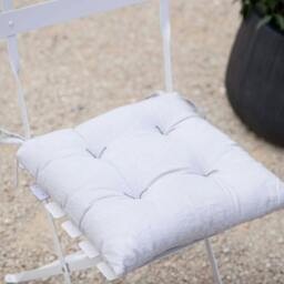 Rackhams Linen Seat Pad Cushion - Navy - Linen - h7.5 x w35 x d35cm - thumbnail 3