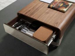 Rackhams Rectangular Coffee Table Walnut and Chrome-plated Steel 2001 - thumbnail 5