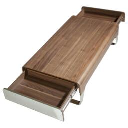 Rackhams Rectangular Coffee Table Walnut and Chrome-plated Steel 2001 - thumbnail 6
