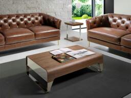 Rackhams Rectangular Coffee Table Walnut and Chrome-plated Steel 2001 - thumbnail 3